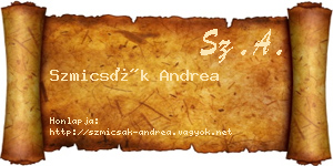 Szmicsák Andrea névjegykártya